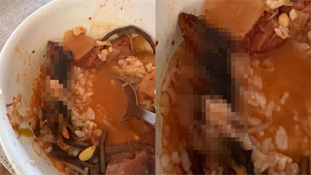 一名網友在飯湯中發現死老鼠。圖／翻攝自IG@eunichiban