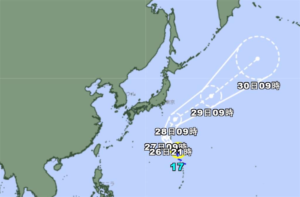 「庫拉」移動路徑。圖／翻攝自日本氣象廳官網