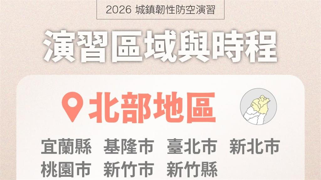 北部防空演習13日實施！ 7縣市下午「斷網半小時」