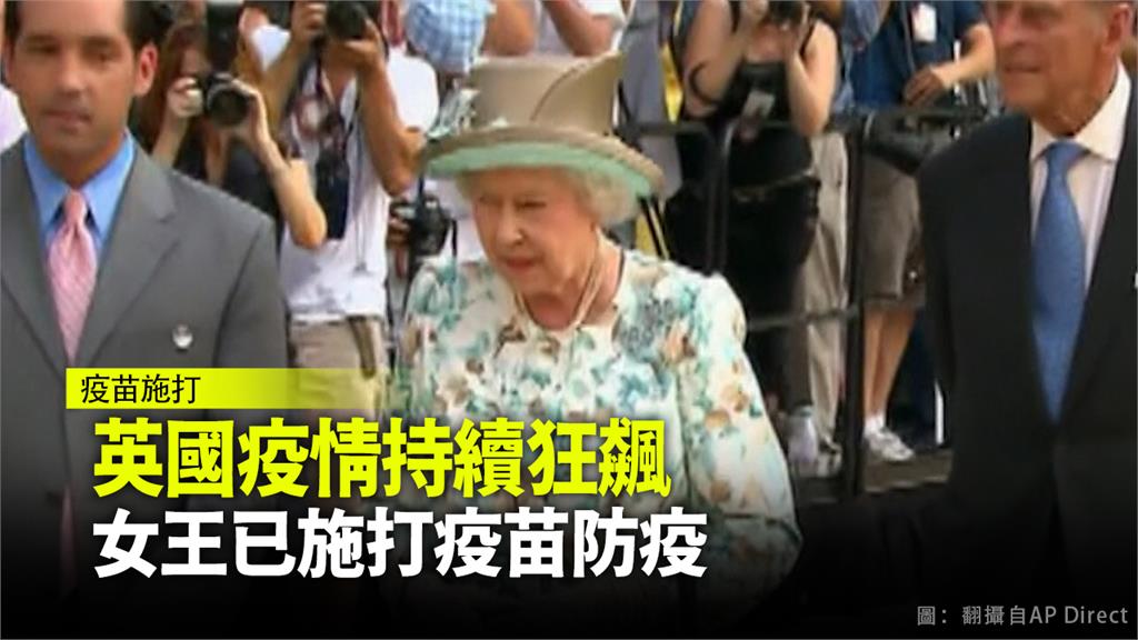 英國女王伊莉莎白二世已接種新冠疫苗。圖：翻攝自AP Direct