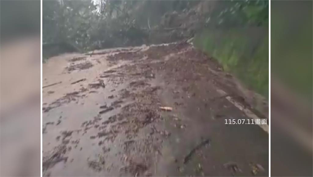 巴威挾逾4百毫米驚人雨量 苗栗大安聯絡道坍方