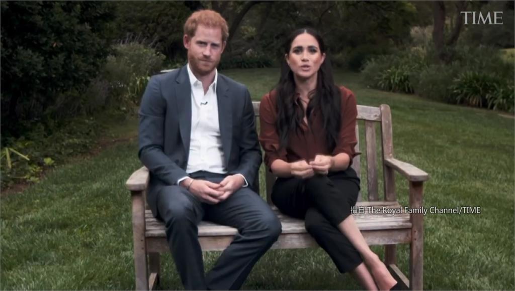 英國王室哈利王子和妻子梅根在錄製時代百大影片時呼籲美國民眾，踴躍參與總統大選。圖：翻攝自The Royal Family Channel/TIME