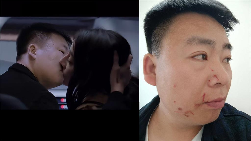 特效師合成自己與迪麗熱巴親吻影片，被粉絲爆揍。圖／翻攝自微博