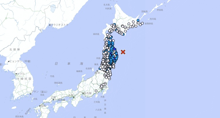 日本岩手縣外海發生規模5.7地震！連北海道也有感