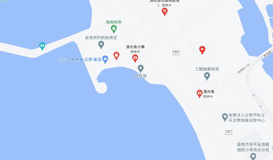 台南漁光島發生溺水案。圖／翻攝自Google map