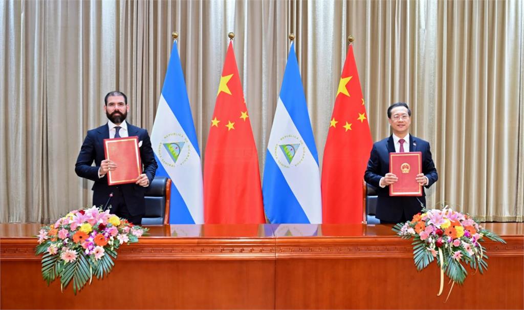 中國2021年底宣布與尼加拉瓜復交。圖／翻攝自Twitter@SpokespersonCHN