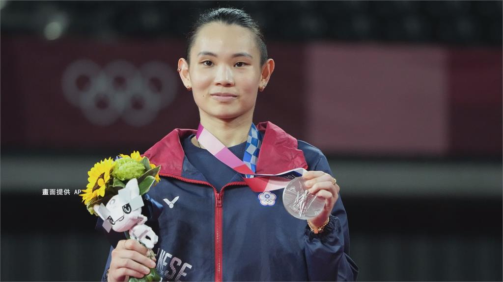 世界球后戴資穎，在東奧為台灣摘下羽球女單的第一面銀牌。圖：台視新聞