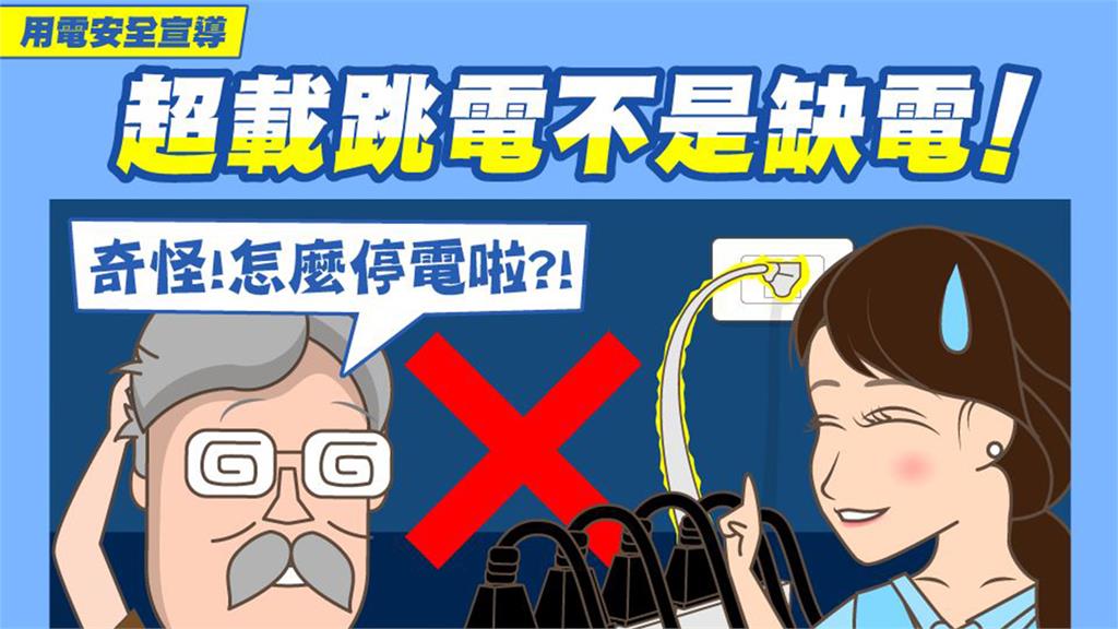 台電解釋，超載跳電不是缺電。圖／翻攝自FB@TaiwanPowerCompany