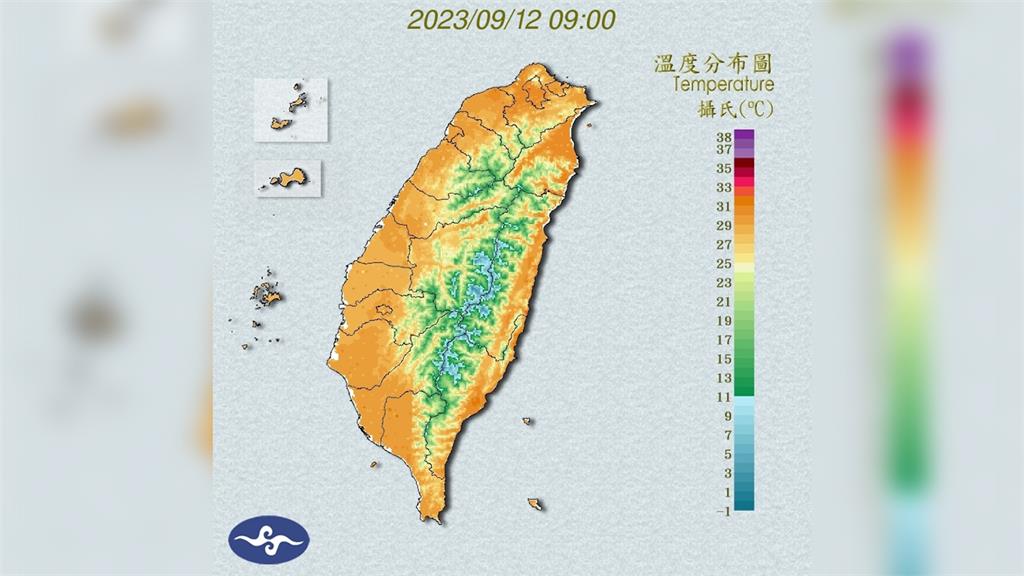 今日清晨平地最低溫出現在花蓮縣壽豐的19.3度。圖／氣象局提供