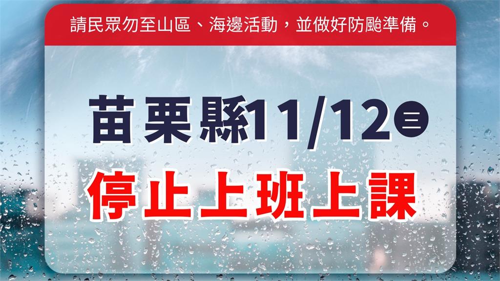 部分地區風力預測達標！ 苗栗縣明11/12停止上班課