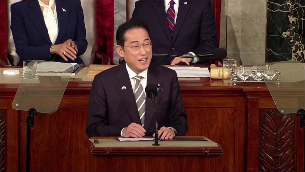 日相岸田文雄11號在美國國會，全程以英文發表演說。圖／美聯社、路透社、CNN