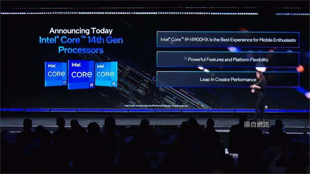 英特爾在CES 2024宣布推出Intel Core第14代行動和桌上型處理器系列產品。圖／翻攝自網路