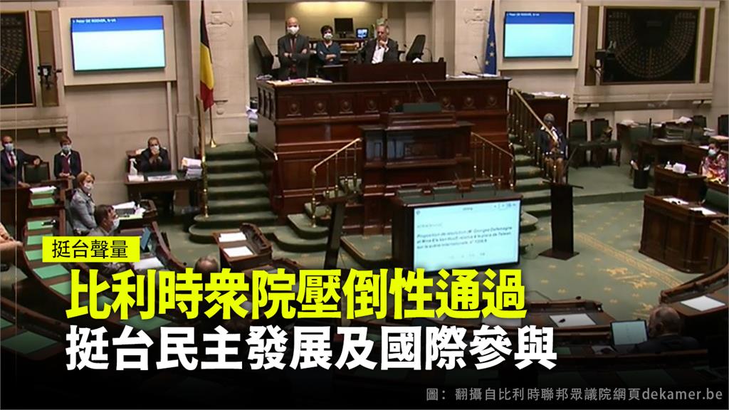 比利時聯邦眾議院以壓倒性票數通過挺台決議案。圖：台視新聞