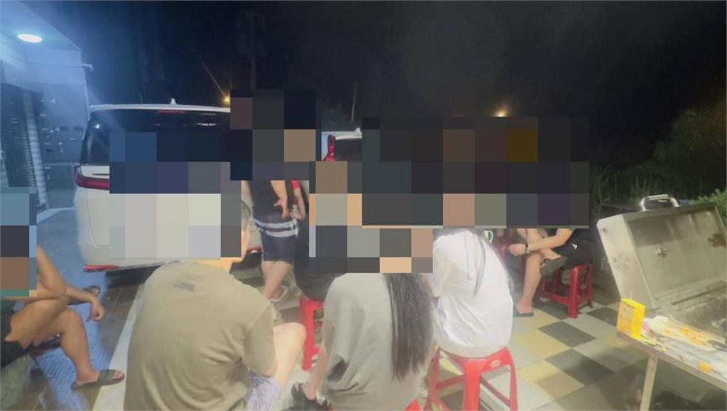 27名男女在民宿內開毒趴。圖／台視新聞