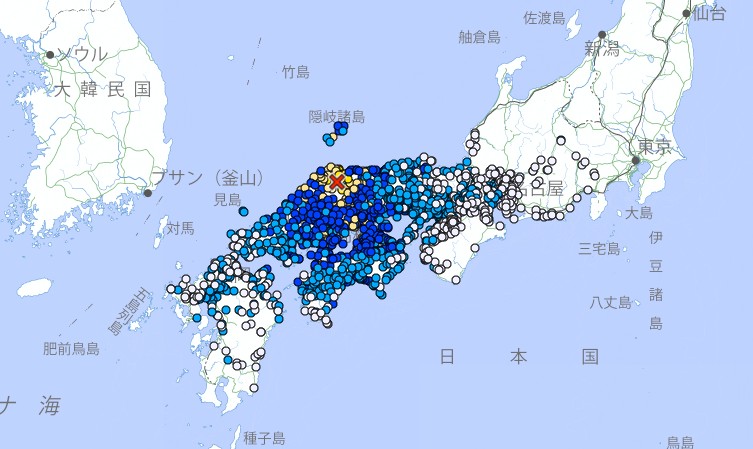 日本島根6.2強震 京都、大阪都有感搖晃