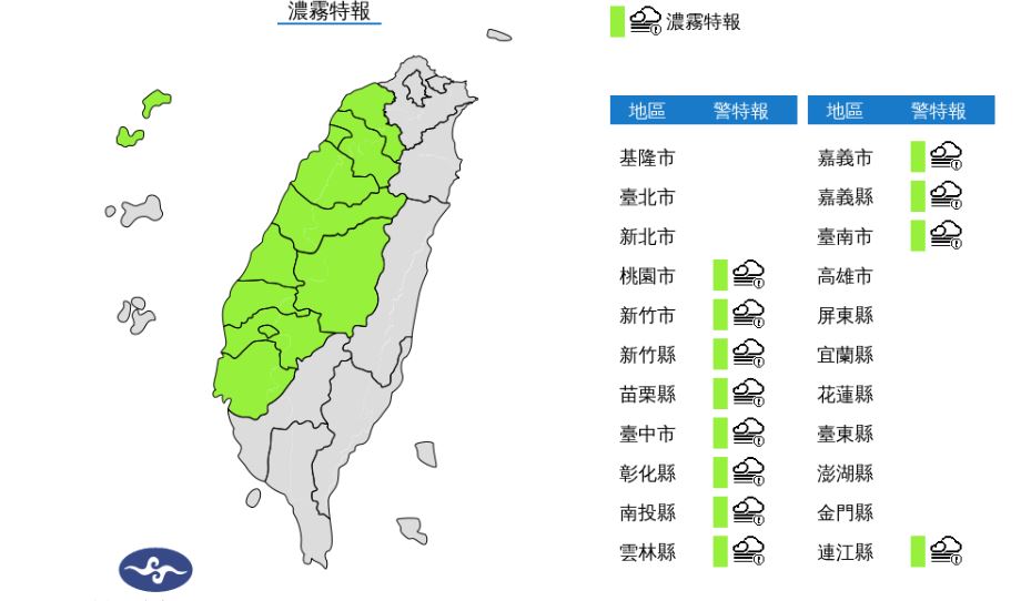 氣象局發布「12縣市」濃霧特報 能見度不足2百公...