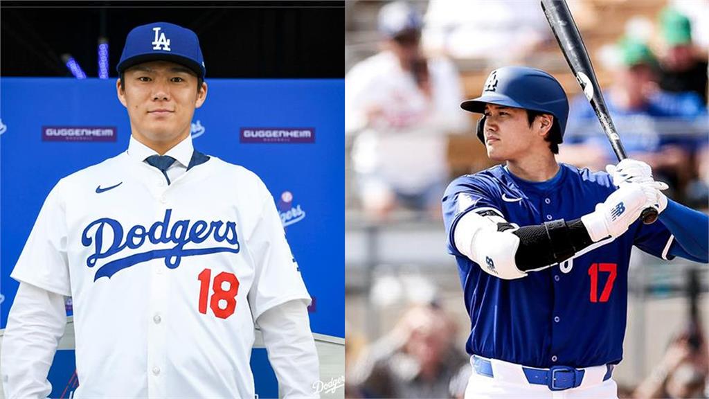 大谷翔平（右）、山本由伸（左）首度同場出賽。圖／翻攝自X@LosDodger、Facebook@Dodgers