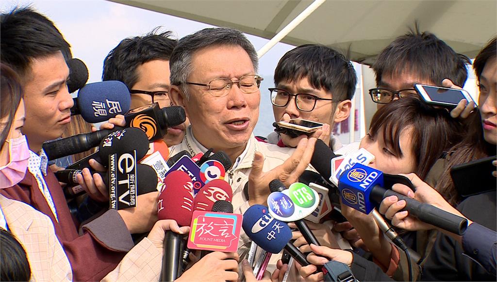 12日台北市長柯文哲出席活動，受訪時反駁沒主動說要選2024。圖：台視新聞