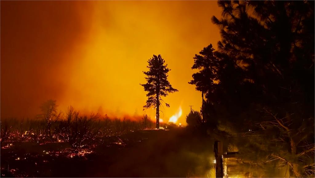 美國北加州森林野火焚燒超過一個月。圖／AP Direct