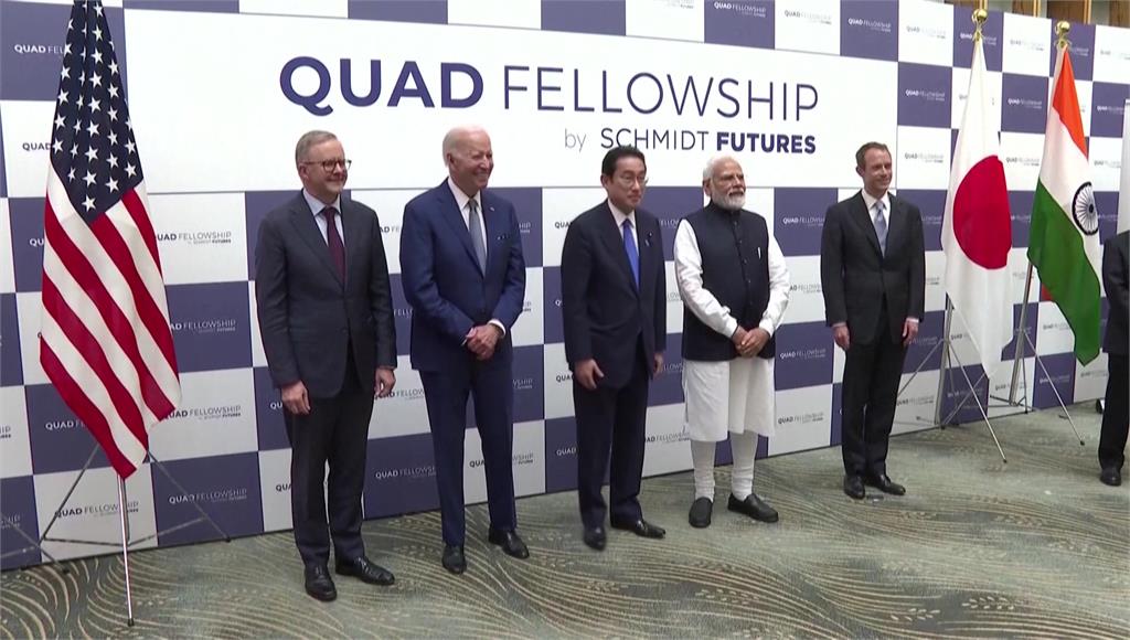 美國、日本、印度和澳洲的「四方安全對話」（Quad）正式結束，四國發表聯合聲明。圖／非凡新聞