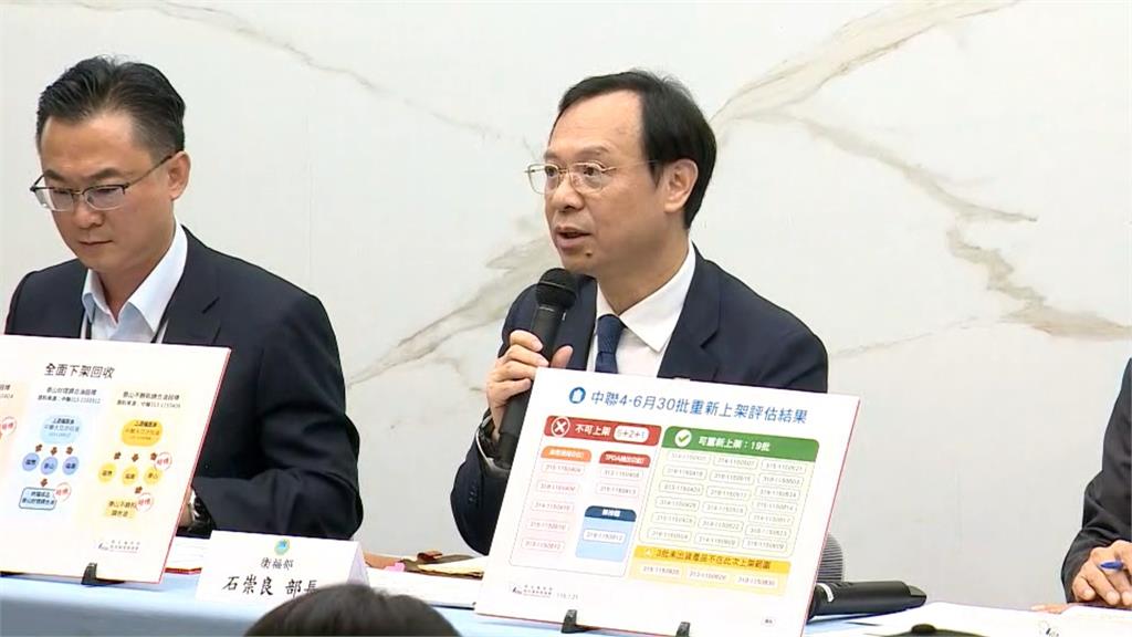 中聯19批油品今起可重新上架 食藥署:8批仍禁售將啟動銷毀