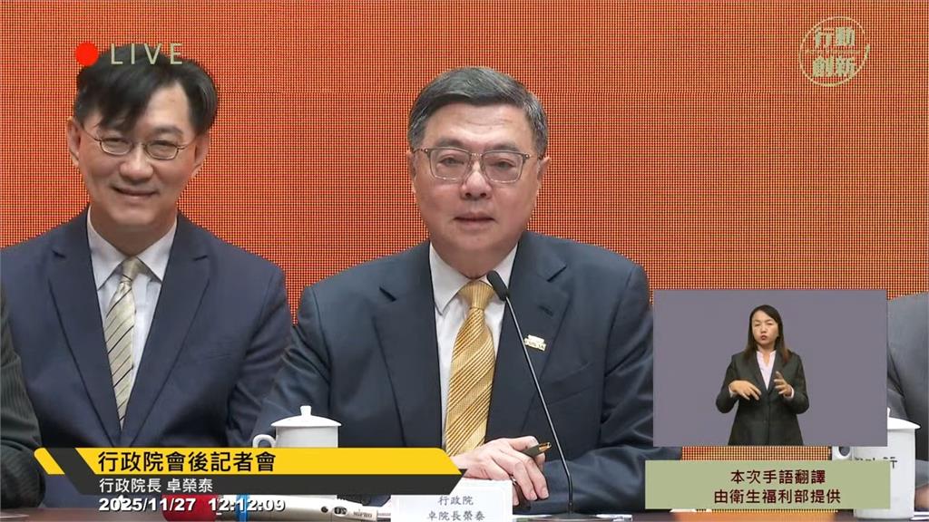 任內第8度提覆議 卓揆嘆：韓院長對很多事都能理解 到黨團卻無法解決