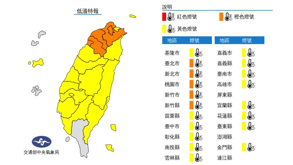 越晚越冷！19縣市低溫特報 新北、桃園恐下探6度