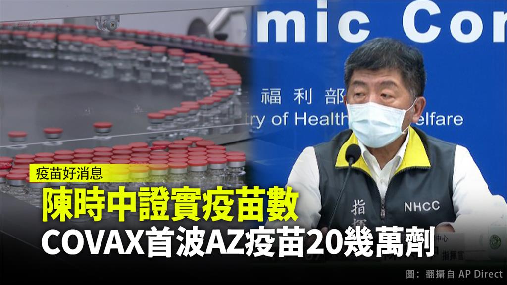 指揮官陳時中證實，台灣將可取得約20萬劑「AZ疫苗」。圖：AP Direct