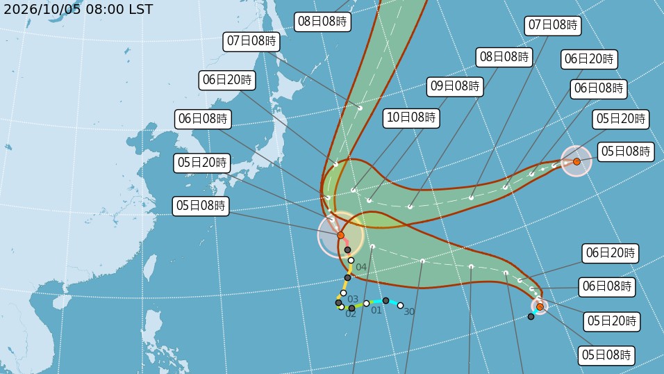 小熊颱風生成、諾洛跨線轉颱！太平洋「三颱共存」