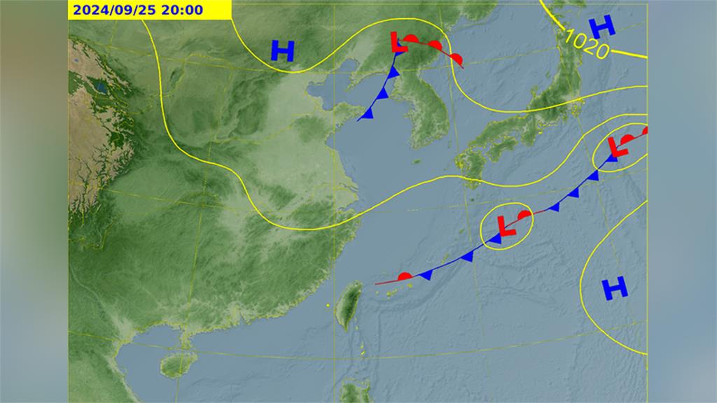 熱帶性低氣壓「TD20」上午生成。圖／翻攝自中央氣象署