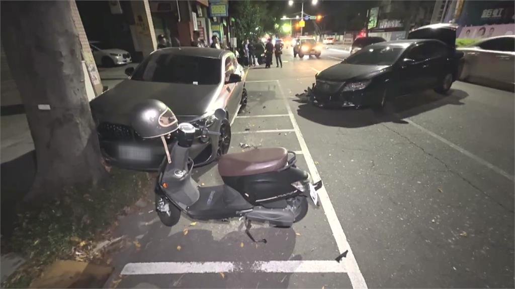 台中深夜傳巨響！男子疑毒駕猛撞路邊車　欲逃跑當場遭逮