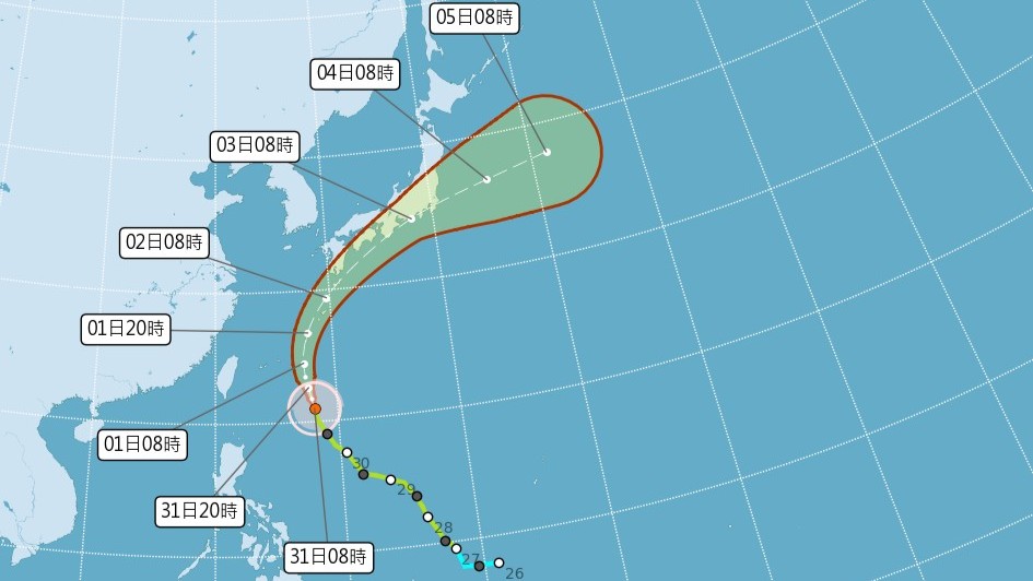 薔蜜颱風升級中颱！明最接近台灣 北部、宜蘭轉雨
