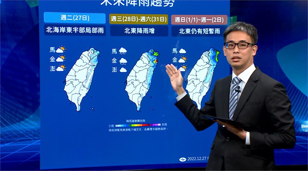 北部東部濕涼迎跨年！下波冷空氣估1/3起南下
