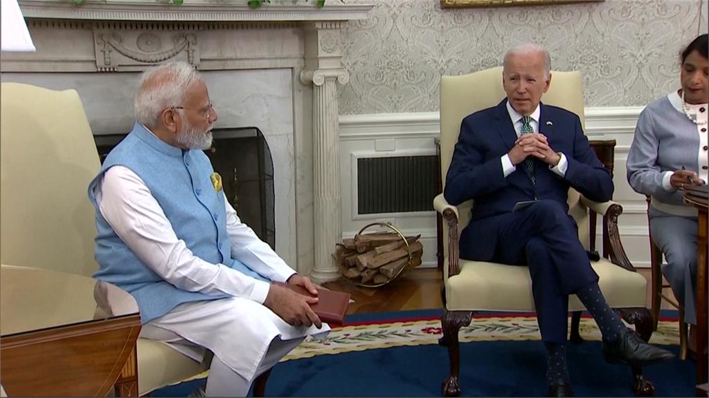 美國總統拜登、印度總理莫迪舉行會談。圖／美聯社、路透社