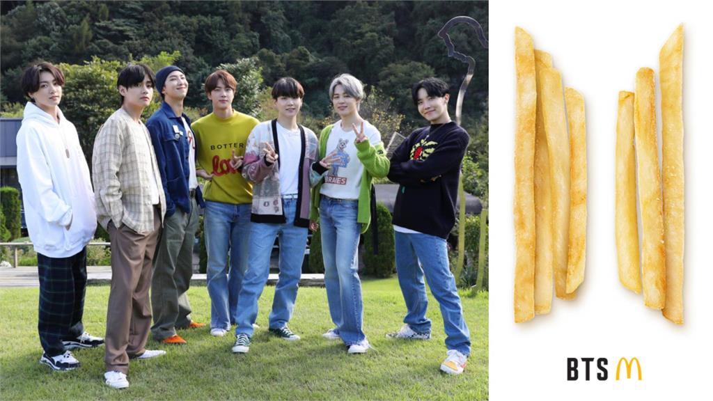 BTS和麥當勞攜手合作推出聯名套餐。合成圖／翻攝自Facebook@방탄소년단、Twitter@McDonald’s