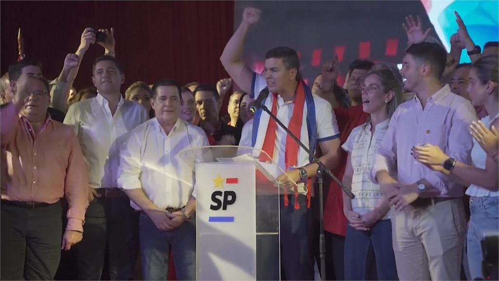 巴拉圭總統大選，由親台派執政黨候選人貝尼亞勝選。圖／畫面攝自AP