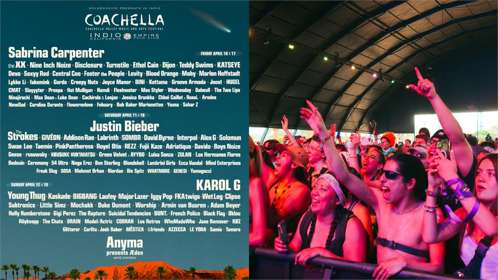 《Coachella 2026》四大卡司曝光。圖／翻攝自Coachella臉書