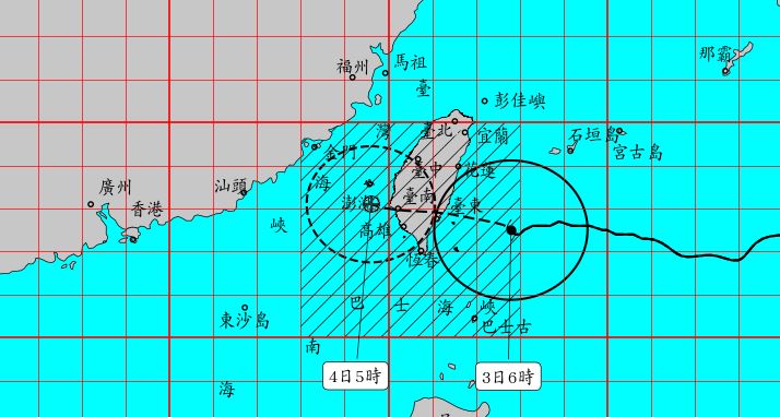 海葵暴風圈清晨5點觸陸、估下午登陸台東 一圖看各...