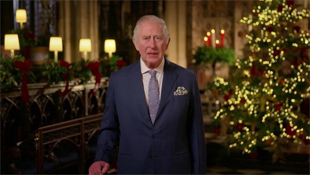 英國國王查爾斯三世發表耶誕談話。圖／路透社