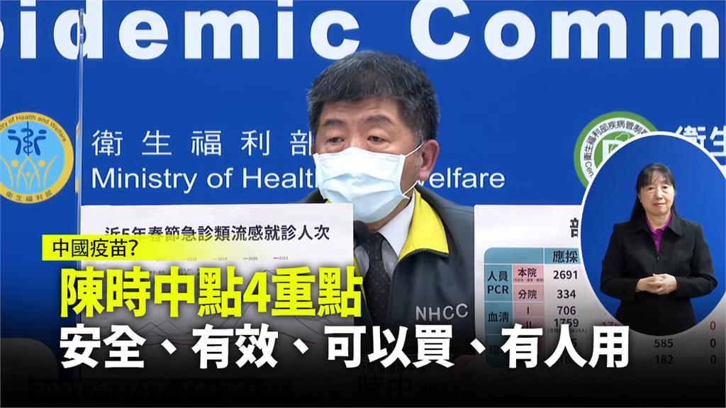 陳時中回應外購中國疫苗。圖：台視新聞