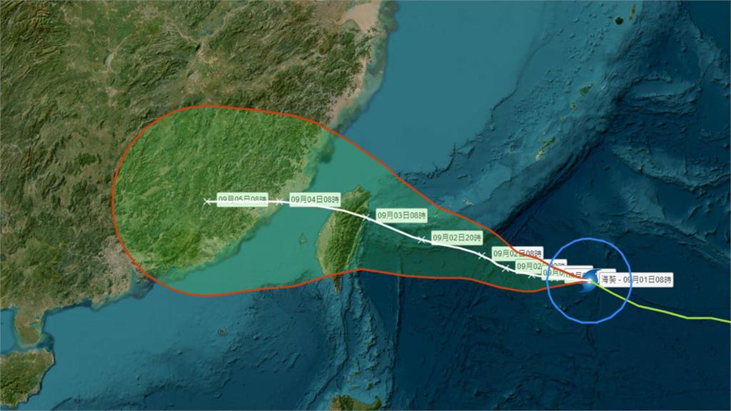 海葵可能會貫穿台灣。圖／中央氣象局