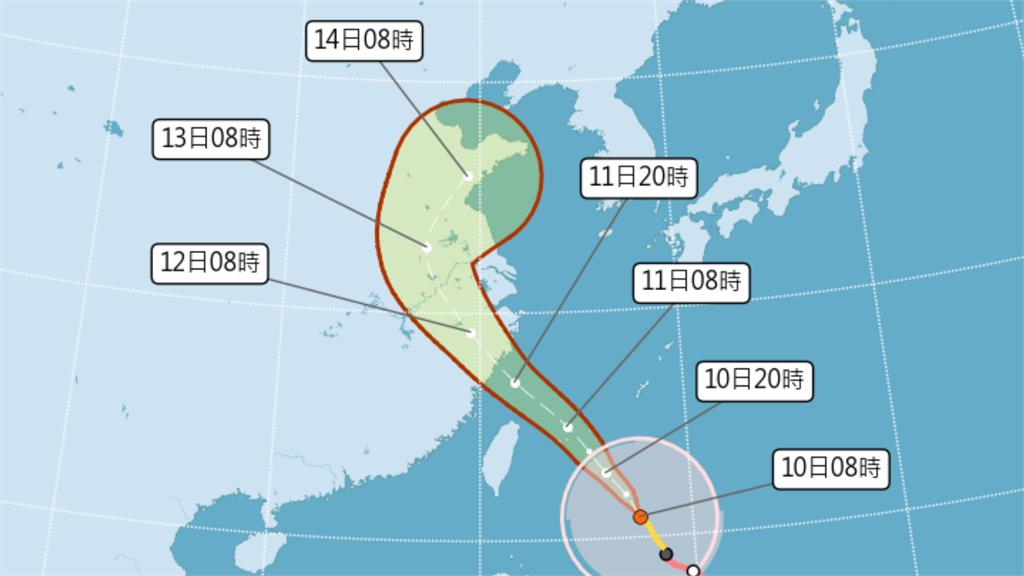 氣象署發「巨浪警告」！巴威估今晚觸陸 雨量恐「一半台灣發紫」