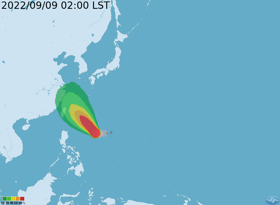 「梅花」颱風將持續增強至中度以上颱風。圖／翻攝自中央氣象局