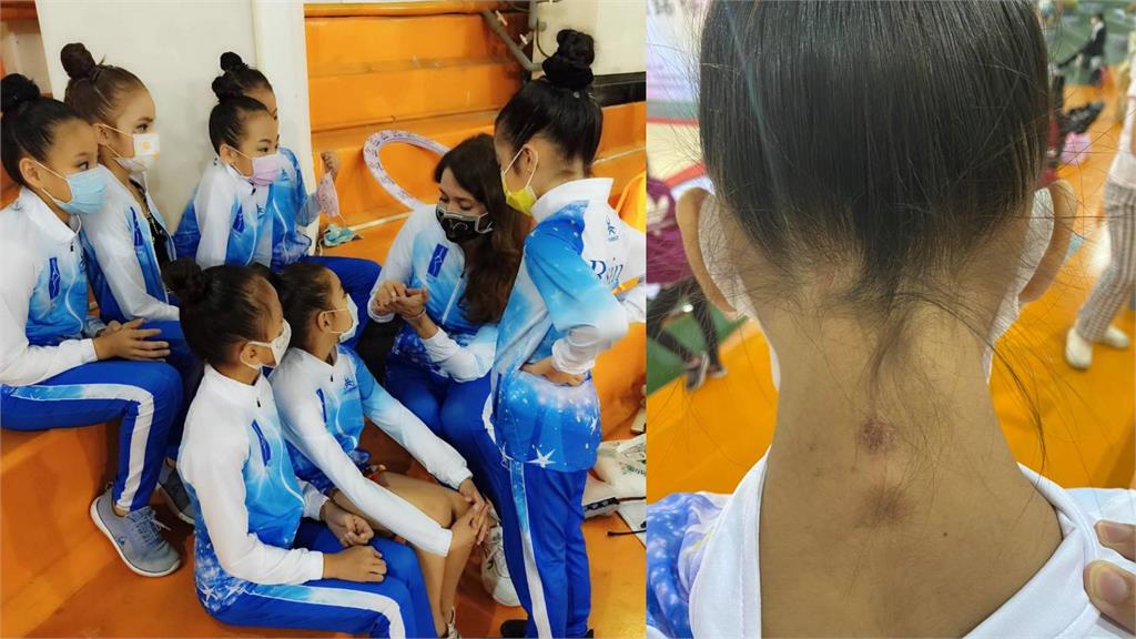 瑞莎指出，韻律體操全國賽練習場地未設置軟墊，導致選手受傷。圖／翻攝自Facebook@瑞莎 Larisa 