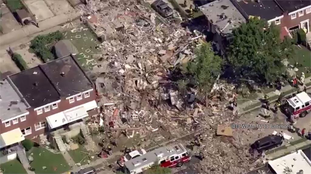 美國馬里蘭州巴爾的摩住宅區發生氣爆事件。圖：翻攝自網路