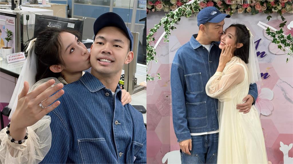陳大天閃兵案後曝喜訊！ 元旦甜吻愛妻 「一家三口」登記結婚