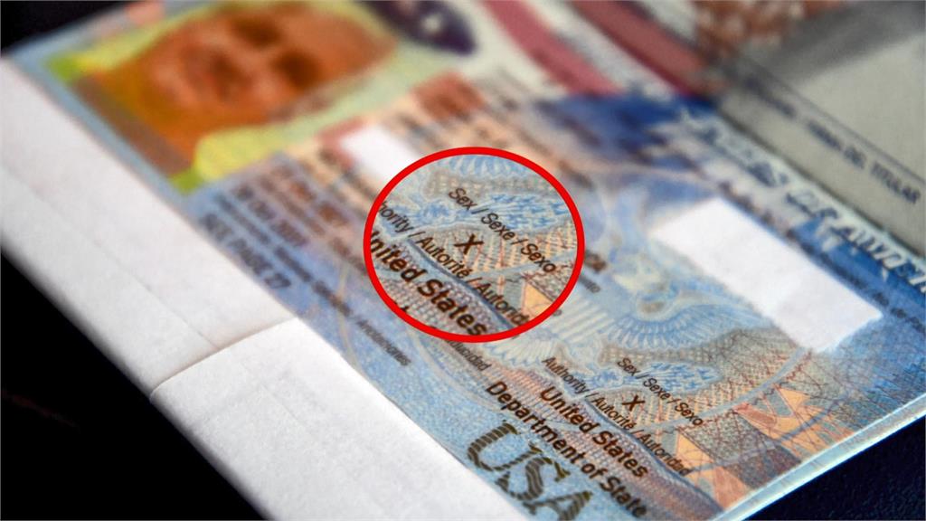 美國第一本「第三性別」護照，性別欄可以X標示。圖／翻攝自AP Direct