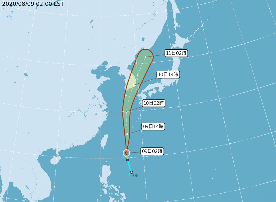 今年第5號颱風「薔蜜」生成。圖：翻攝自中央氣象局