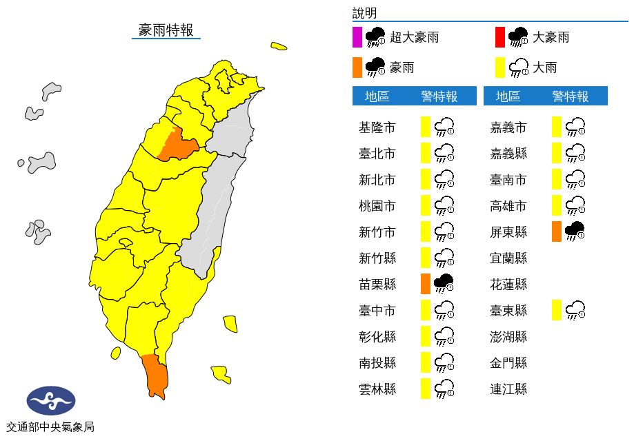 17縣市豪大雨特報！今晨鋒面通過 白天降雨逐漸趨緩