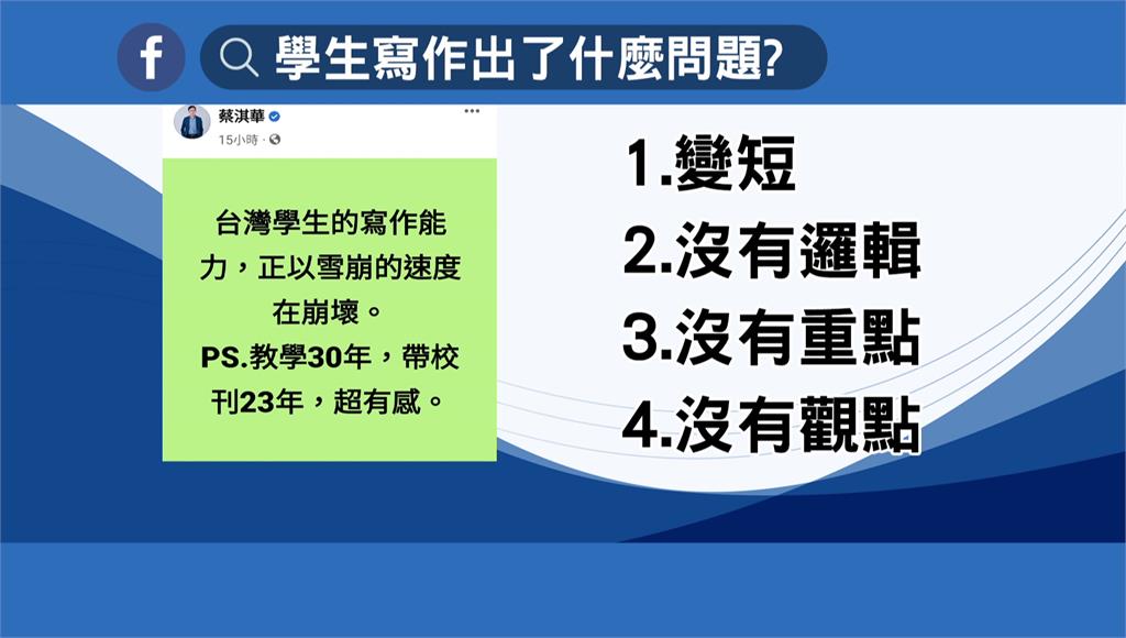 通訊、影音當道　師感嘆：學生寫作能力「火箭墜毀式」崩壞